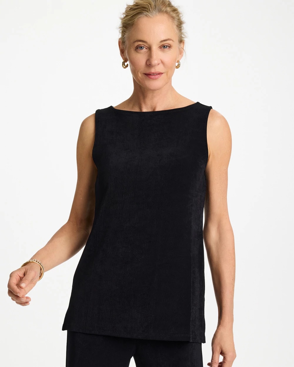 Travelers™ Classic Side-Slit Tank Travelers Black - Chico's