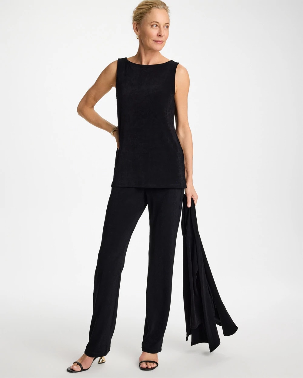 Travelers™ Classic Side-Slit Tank Travelers Black - Chico's