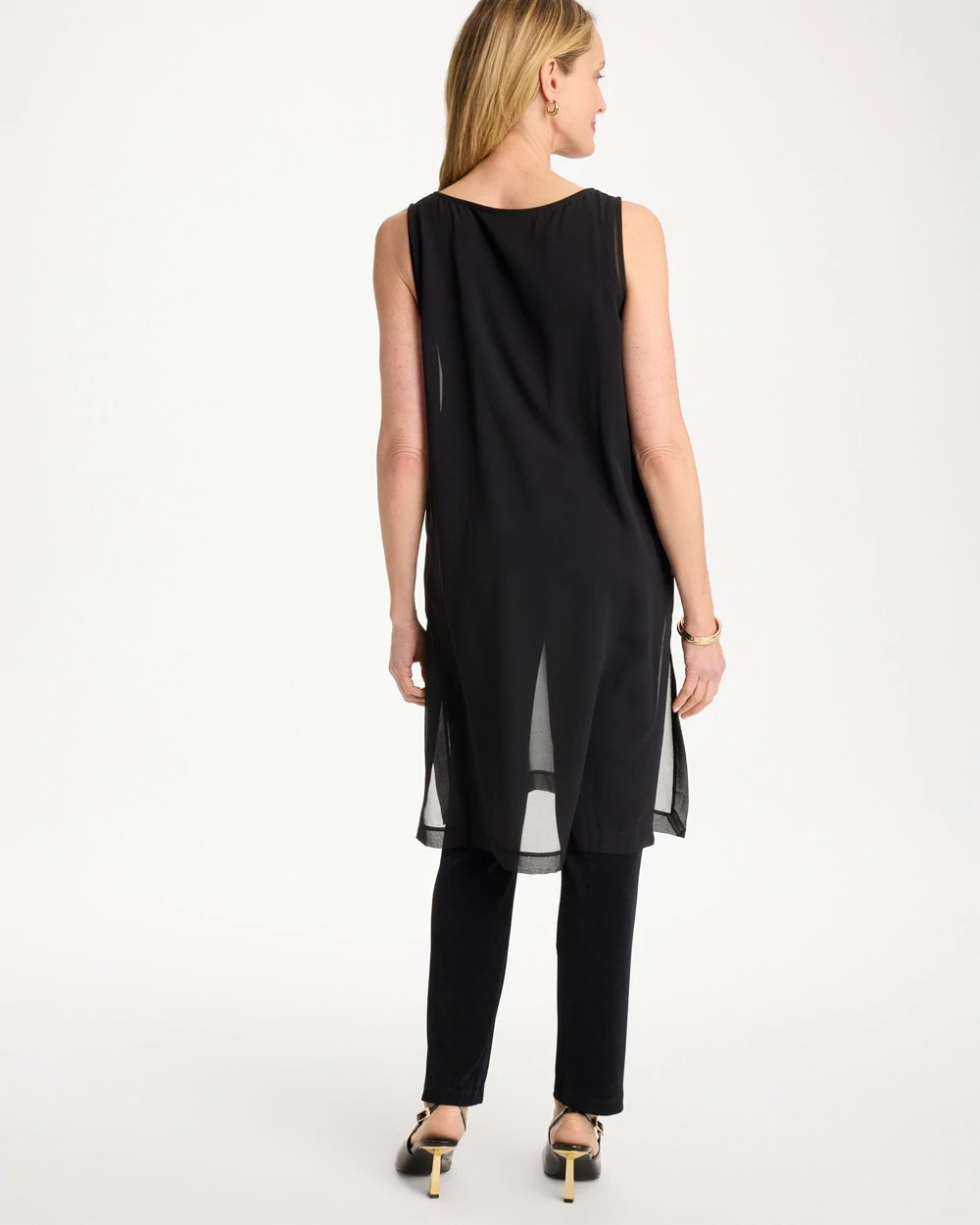 Travelers™ Layered Chiffon Tunic Travelers Black - Chico's
