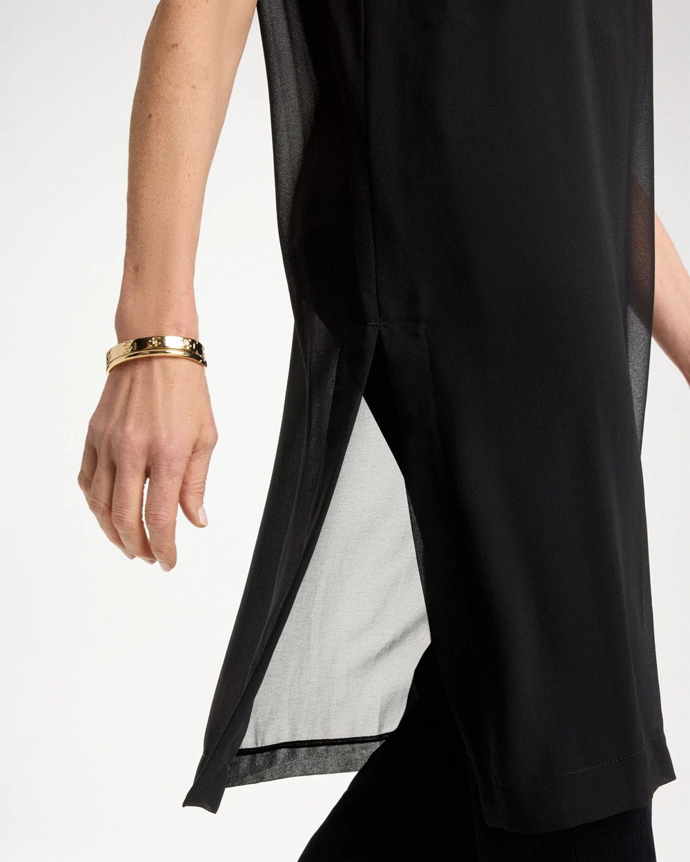 Travelers™ Layered Chiffon Tunic Travelers Black - Chico's