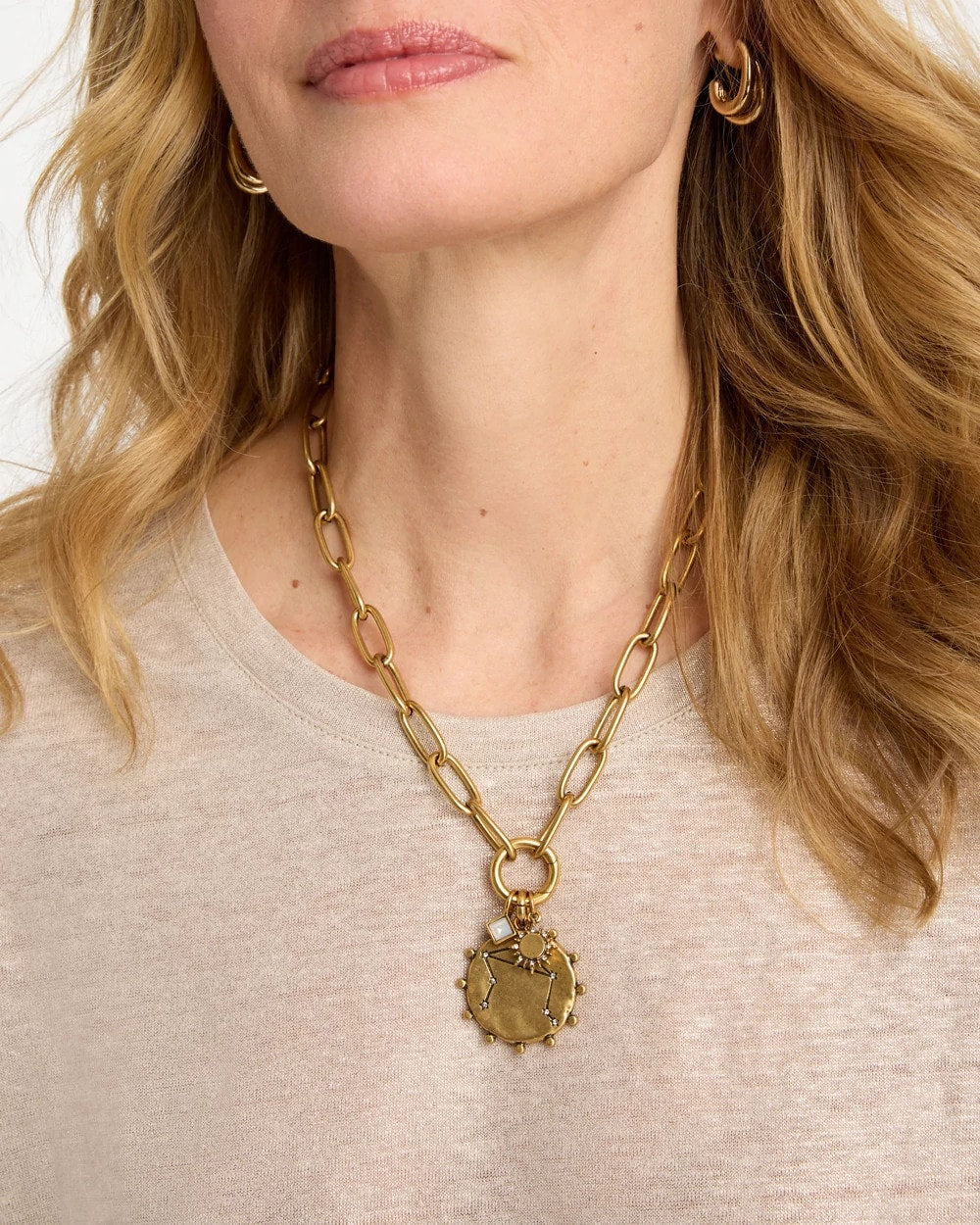 Libra Zodiac Charm Pendant Mixed Metals - Chico's
