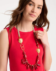 Chico's Originals Red Resin Necklace Red - Chico's