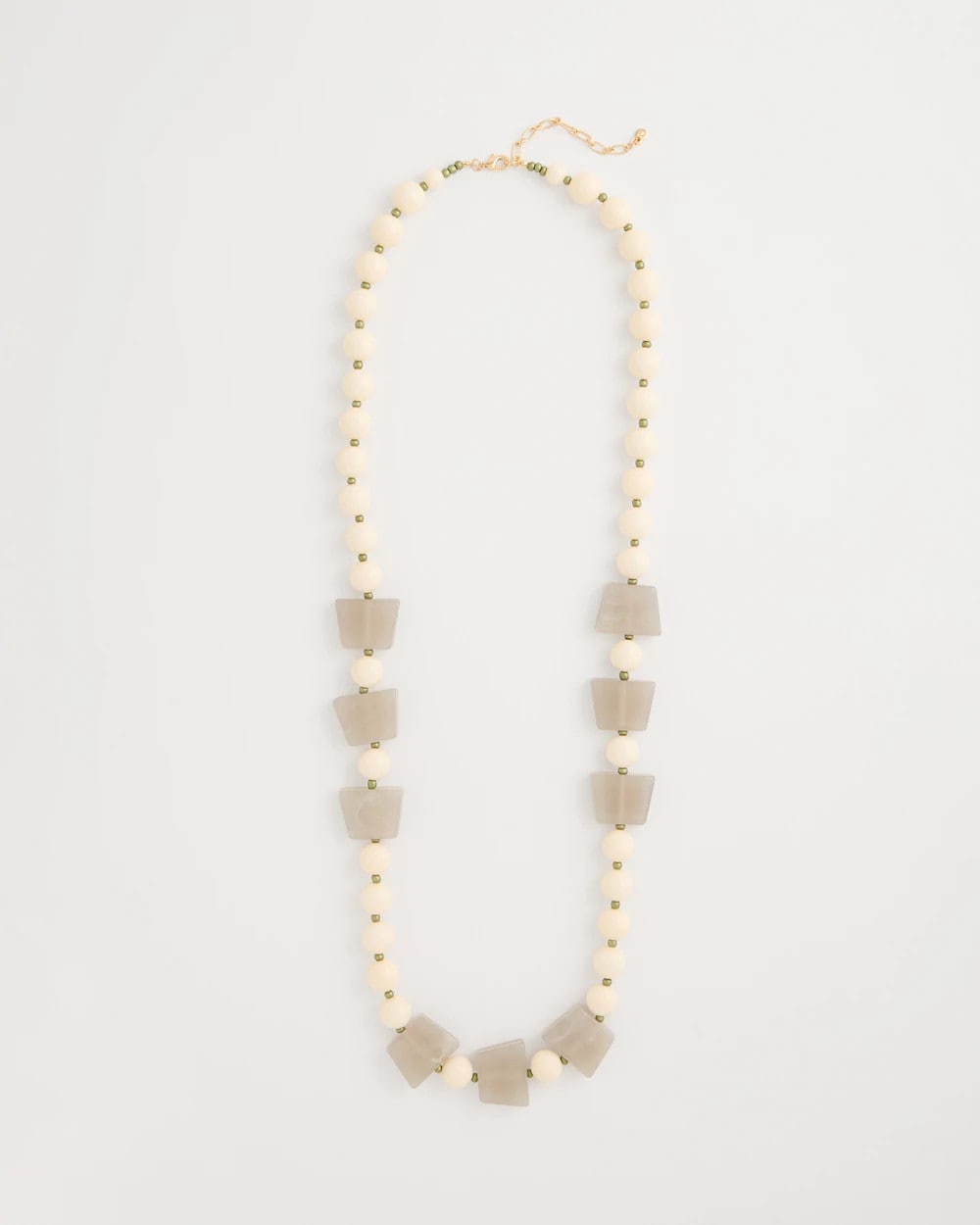 Long Geo Beaded Necklace Neutral - Chico's