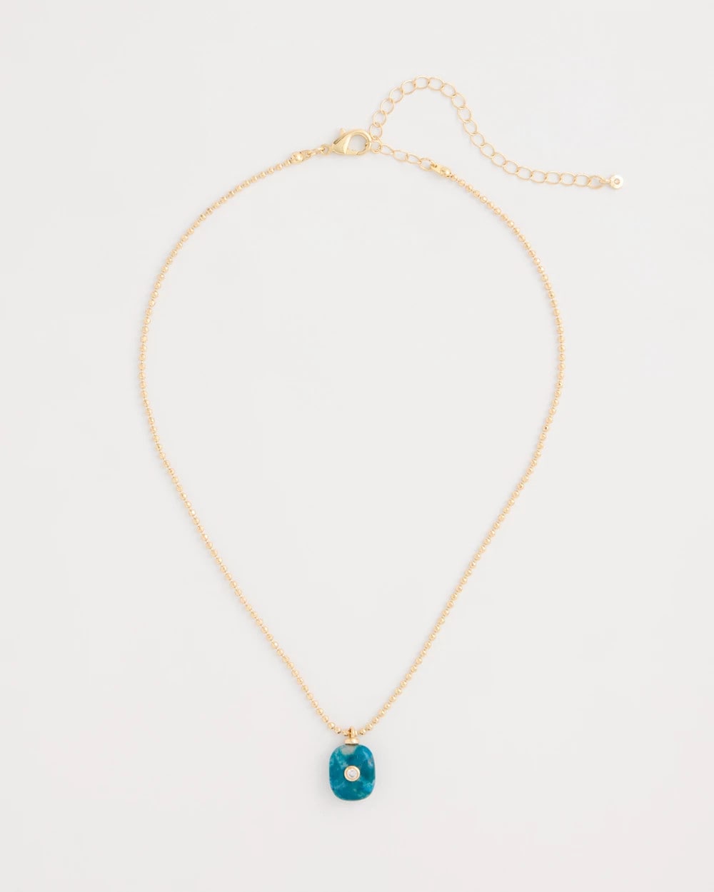 Genuine Jade Stone Pendant Necklace Teal - Chico's