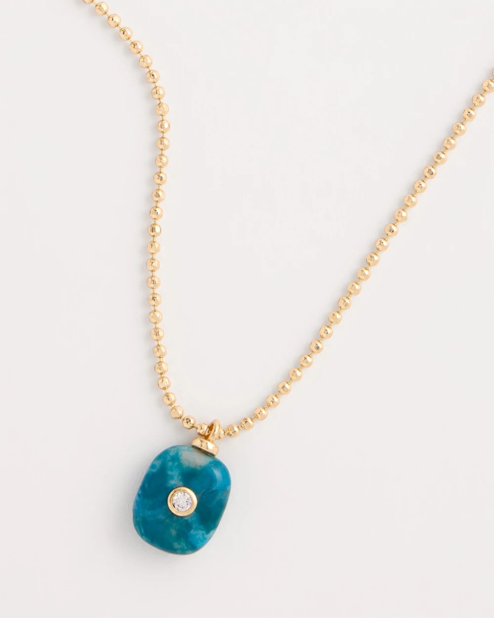 Genuine Jade Stone Pendant Necklace Teal - Chico's