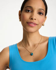 Genuine Jade Stone Pendant Necklace Teal - Chico's