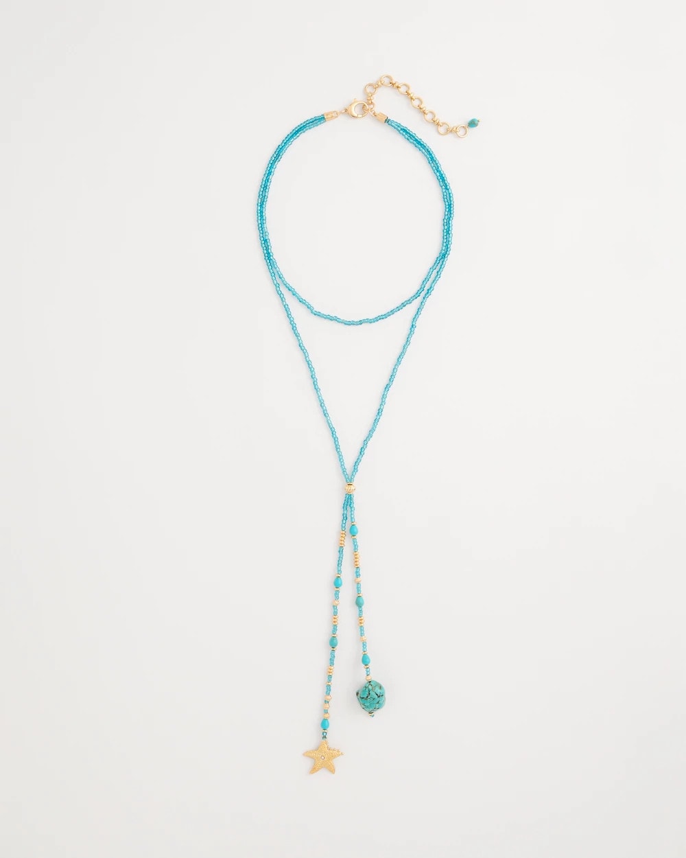 Genuine Turquoise Stone Y-Necklace Teal - Chico's