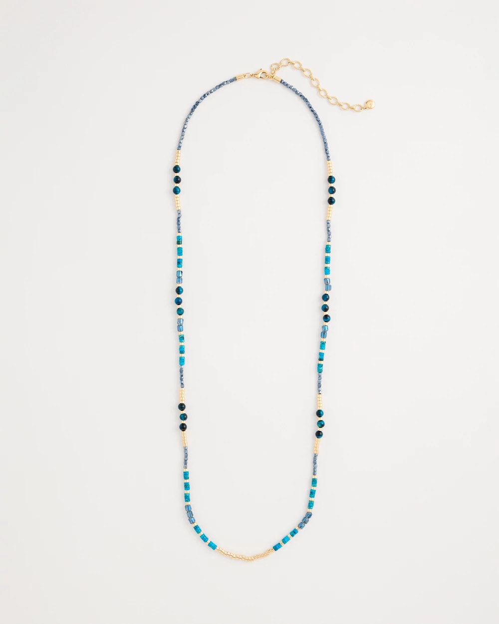 Genuine Stone Beaded Long Necklace Teal - Chico's