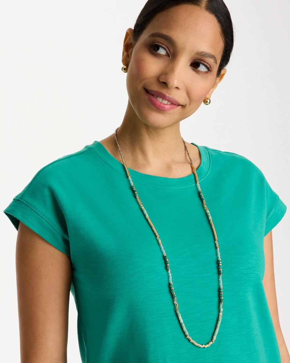 Beaded Long Necklace Green - Chico's