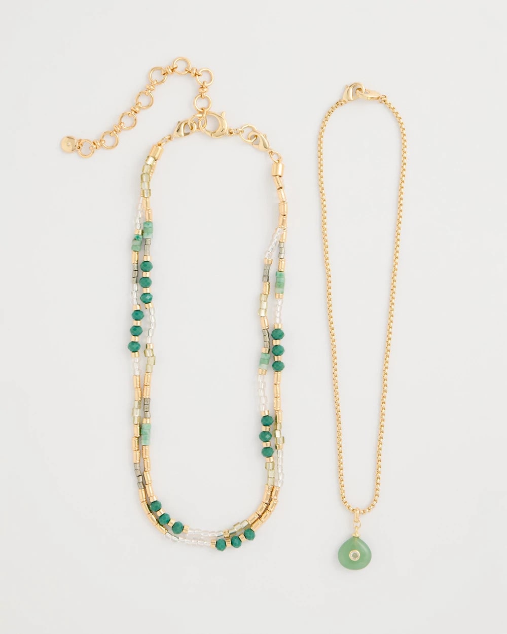 Aventurine Stone Pendant Necklace Green - Chico's
