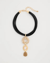 Embellished Linear Corded Necklace Neutral - Chico's