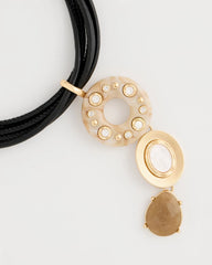 Embellished Linear Corded Necklace Neutral - Chico's