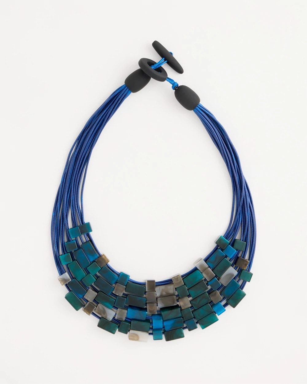 Chico's Originals Resin Square Corded Necklace Blue Multi - Chico's