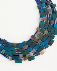 Chico's Originals Resin Square Corded Necklace Blue Multi - Chico's
