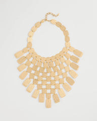 Chico's Originals Hammered Bib Necklace Gold - Chico's