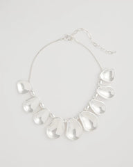 Shiny Silvertone Bib Necklace Silver - Chico's