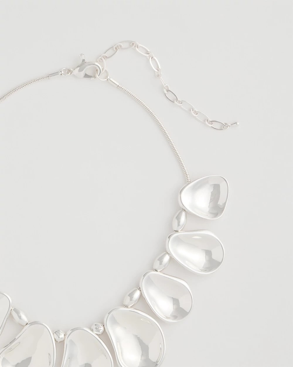 Shiny Silvertone Bib Necklace Silver - Chico's