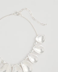 Shiny Silvertone Bib Necklace Silver - Chico's
