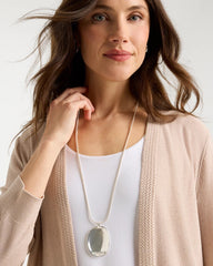 Adjustable Silvertone Pendant Necklace Silver - Chico's
