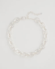 Mariner Silvertone Link Necklace Silver - Chico's