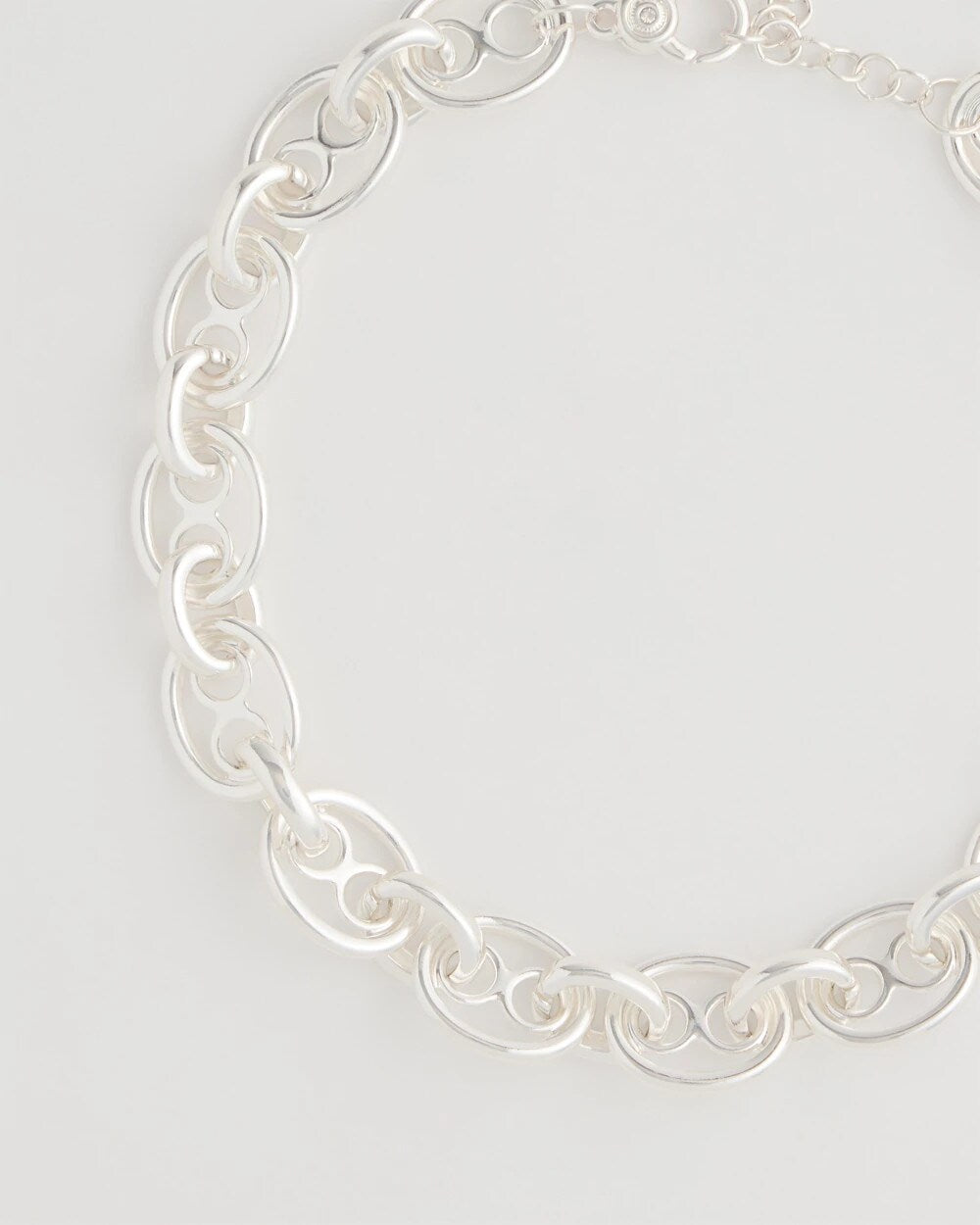 Mariner Silvertone Link Necklace Silver - Chico's