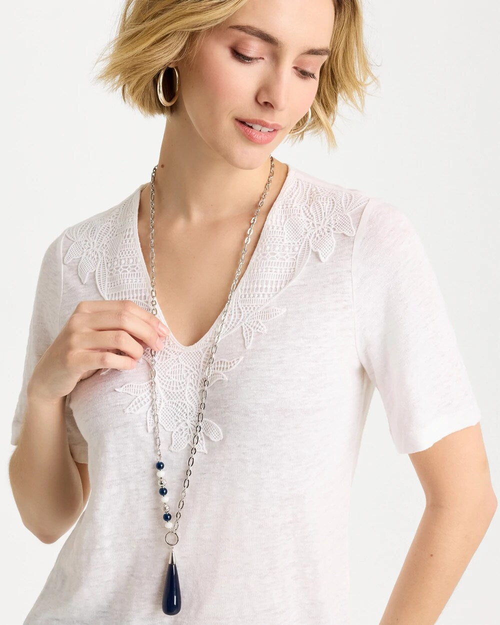 Siren Teardrop Pendant Necklace Blue - Chico's