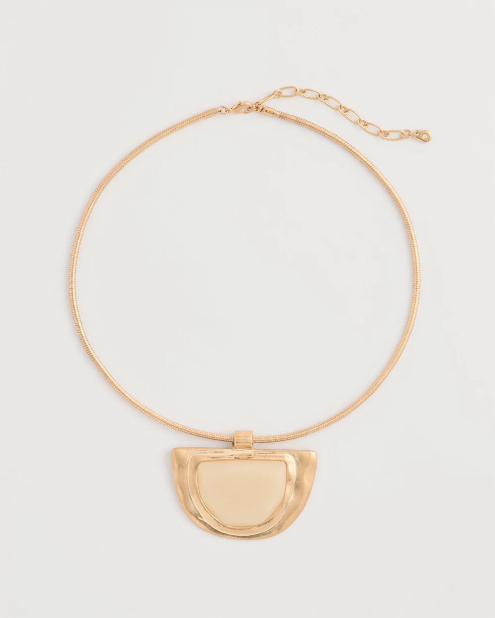 White Enamel Collar Necklace Gold - Chico's