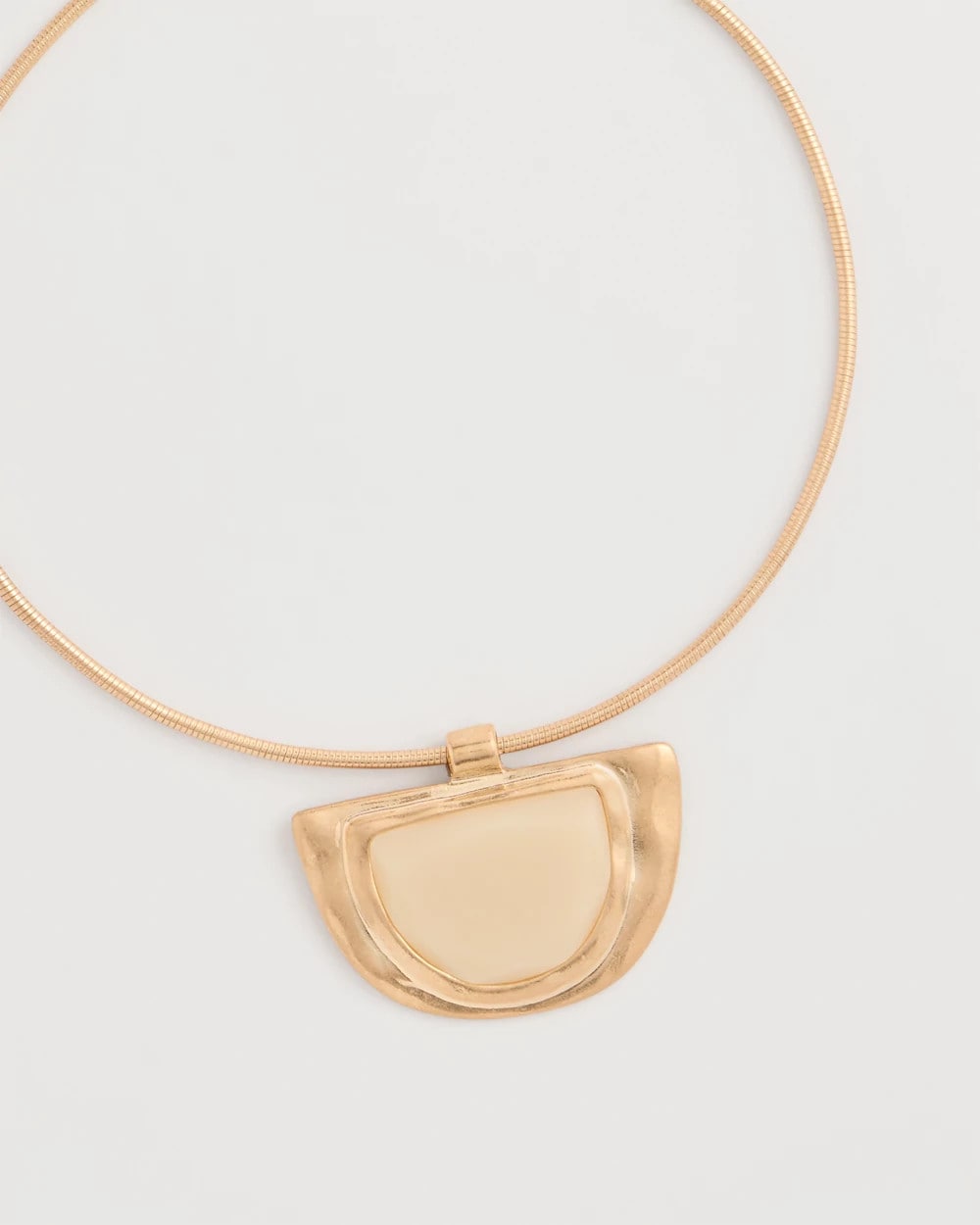 White Enamel Collar Necklace Gold - Chico's