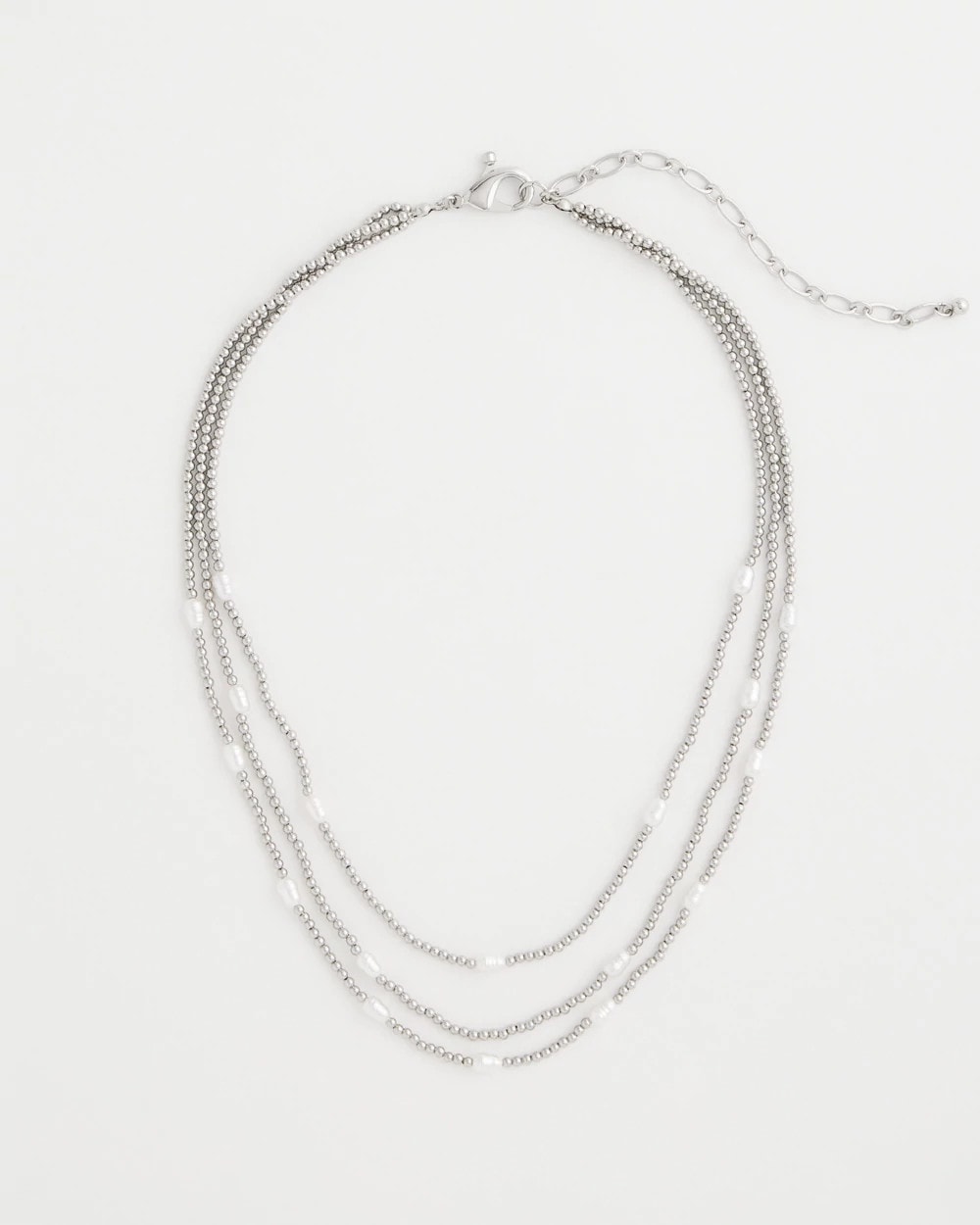 Pearlescent Bead Ball Short Necklace Silver - Chico's