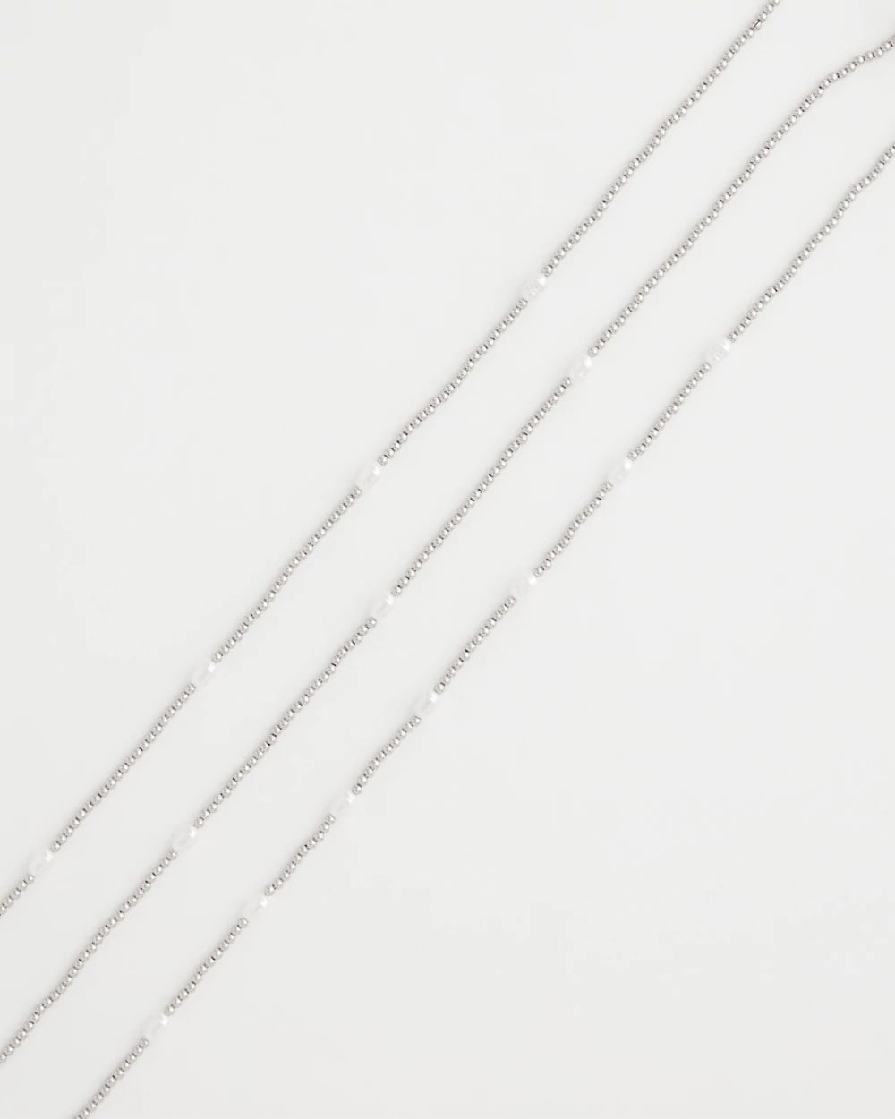 Pearlescent Bead Ball Short Necklace Silver - Chico's