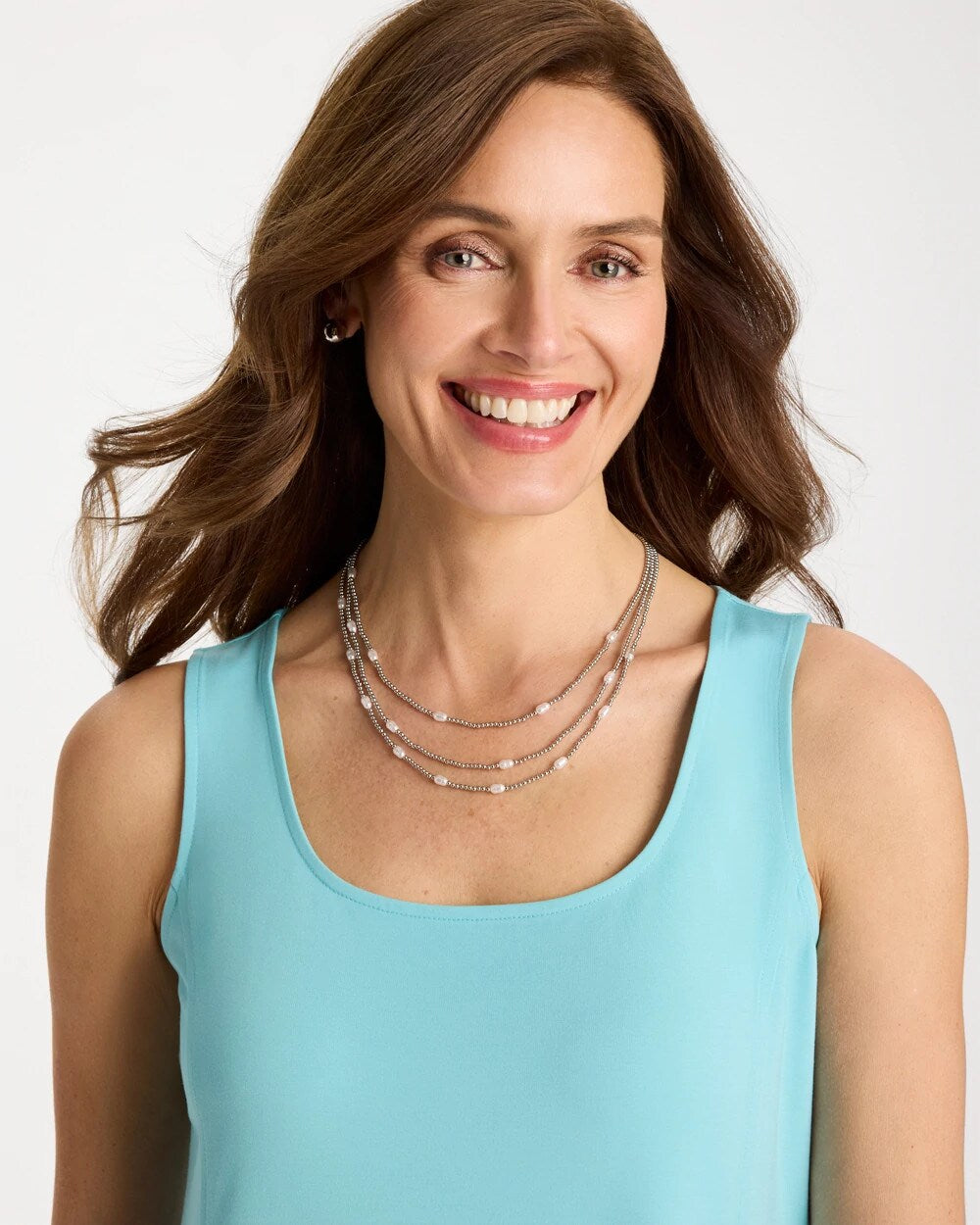 Pearlescent Bead Ball Short Necklace Silver - Chico's