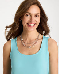 Pearlescent Bead Ball Short Necklace Silver - Chico's