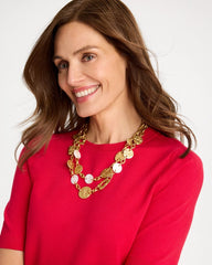 Pearl Hammered Short Necklace Gold - Chico's