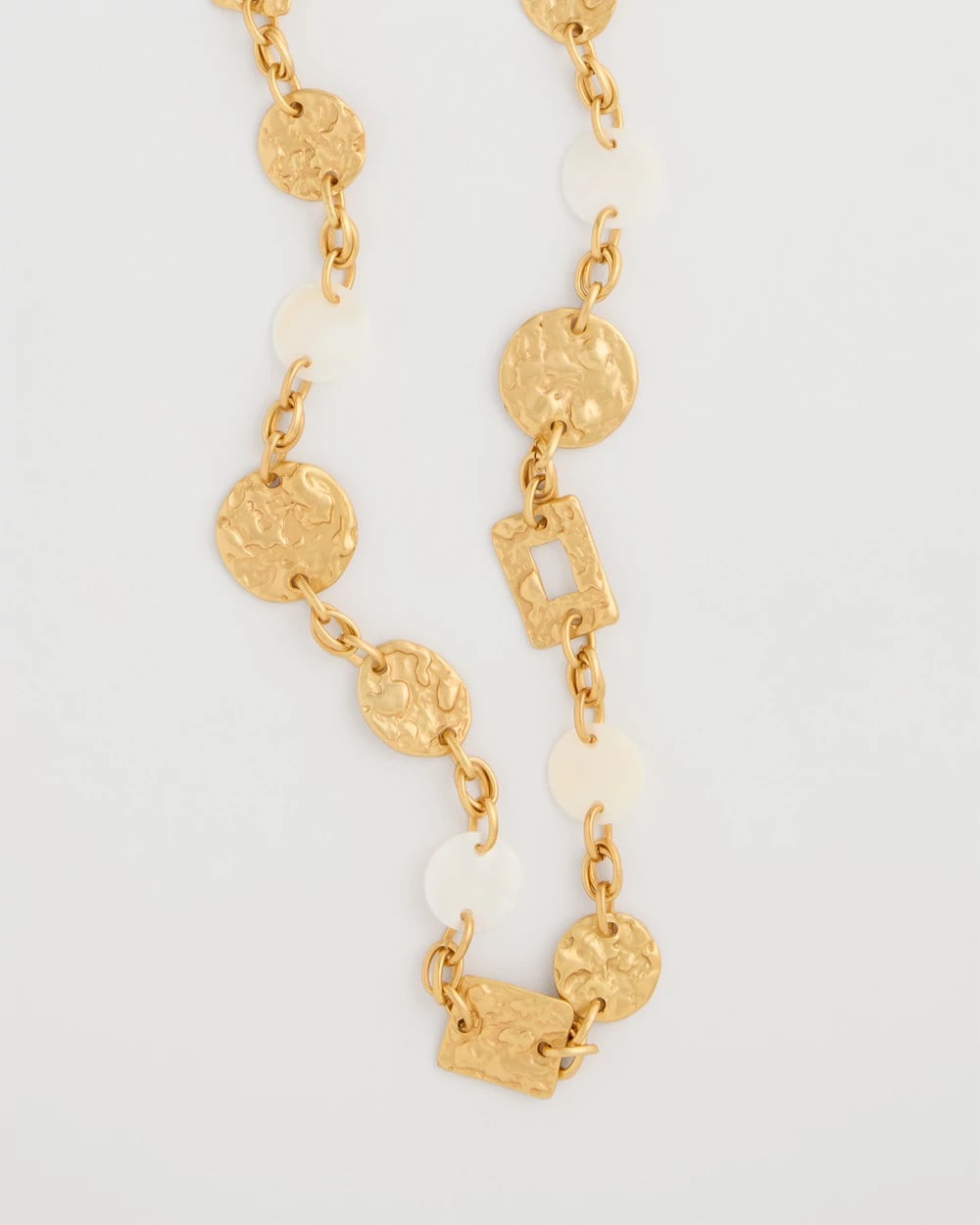 Pearl Hammered Long Necklace Gold - Chico's