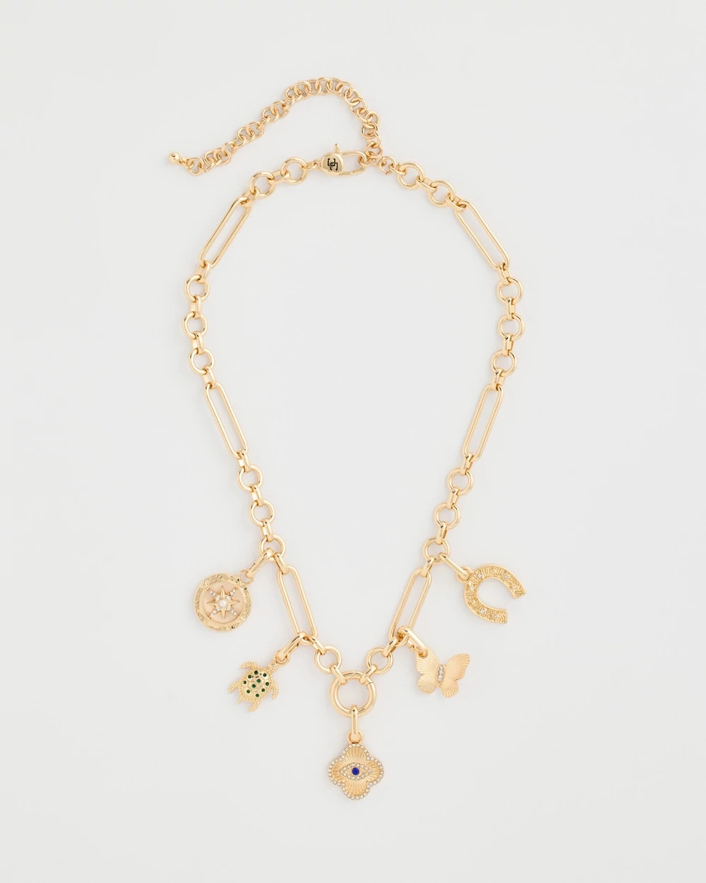 Shiny Goldtone Novelty Charm Necklace Gold - Chico's
