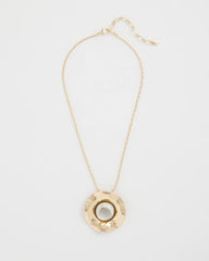 Green Gold Short Pendant Necklace Green - Chico's