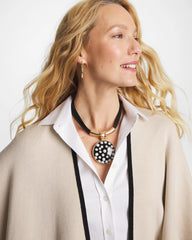 Polka Dot Pendant Necklace Black/White - Chico's