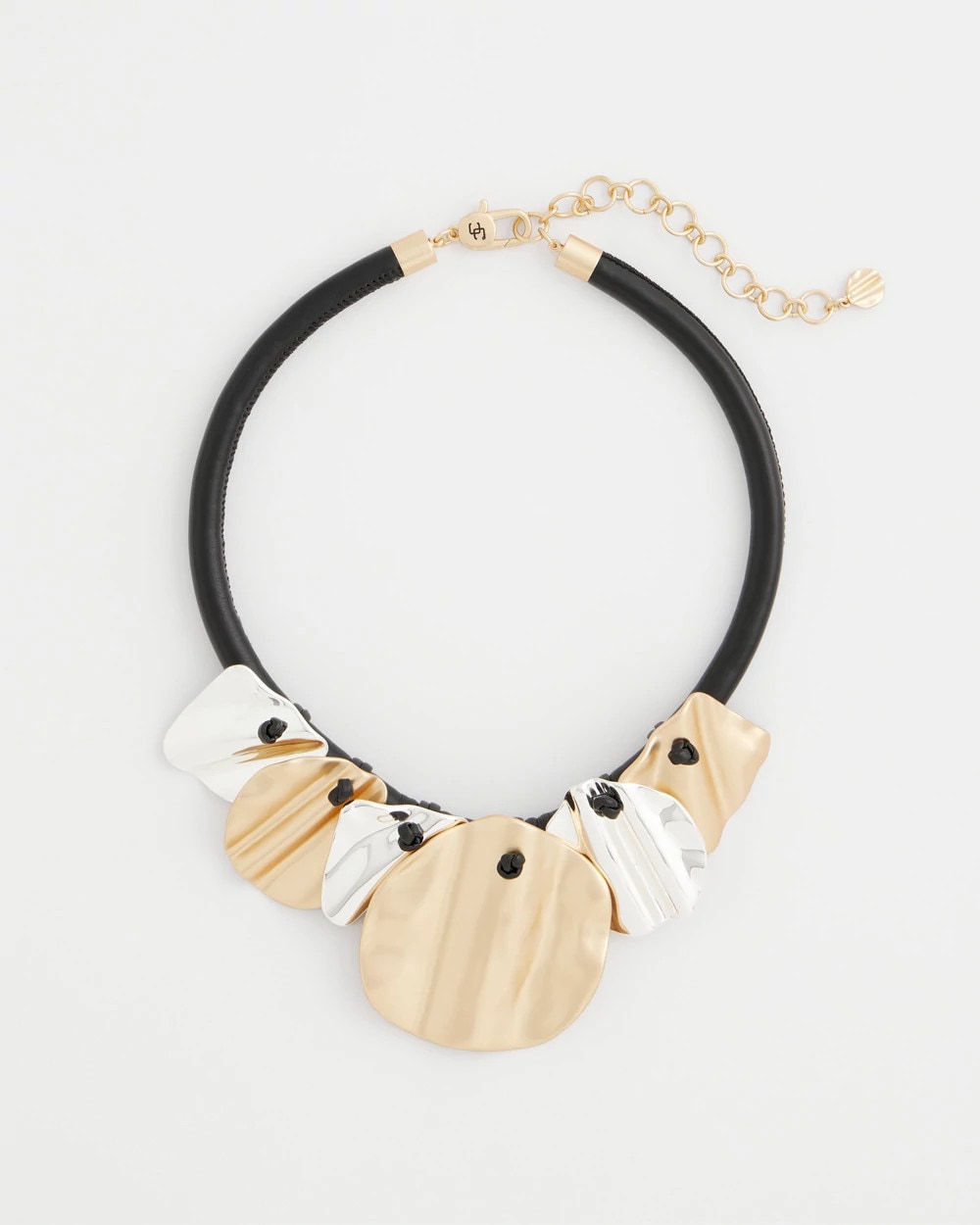 Crinkle Mixed Metal Bib Necklace Mixed Metals - Chico's