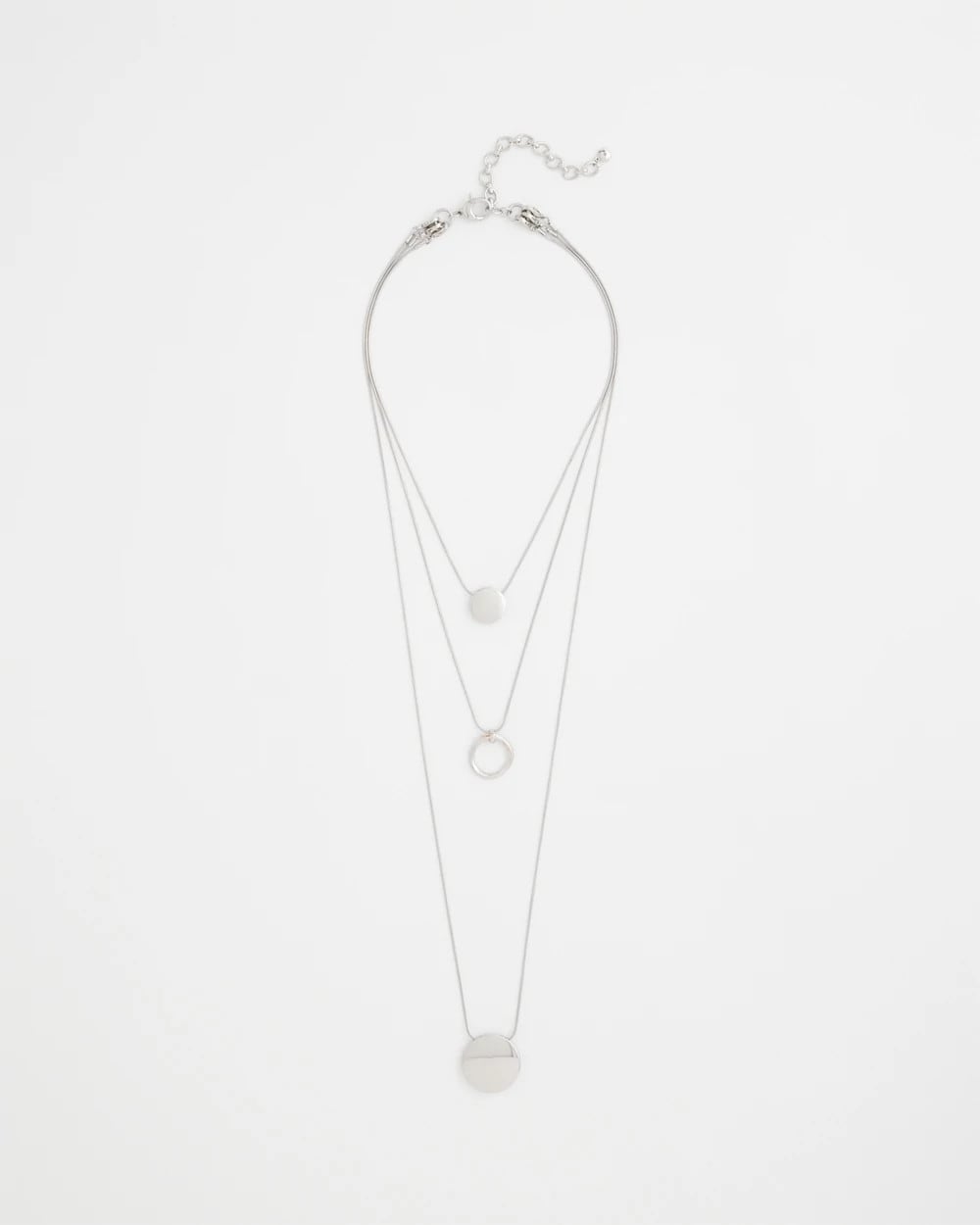 Silver Triple Pendant Necklace Silver - Chico's