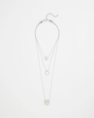 Silver Triple Pendant Necklace Silver - Chico's