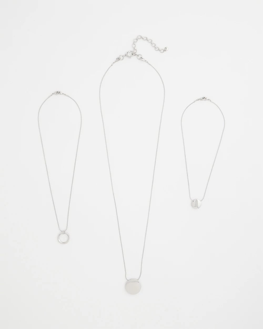 Silver Triple Pendant Necklace Silver - Chico's