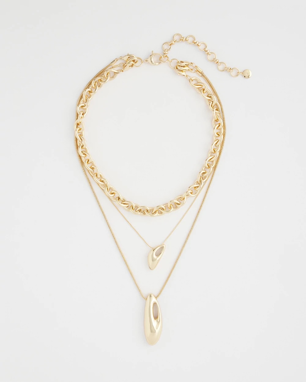 Convertible Three-Strand Pendant Necklace Gold - Chico's