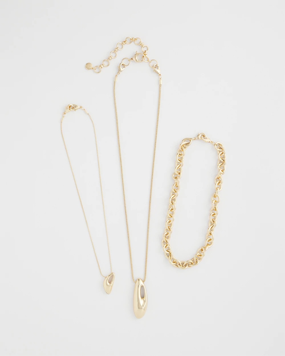 Convertible Three-Strand Pendant Necklace Gold - Chico's