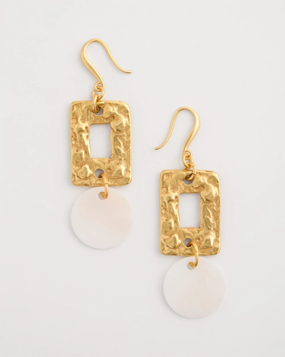 Pearl Hammered Drop Earrings Gold - Chico's