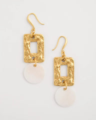 Pearl Hammered Drop Earrings Gold - Chico's