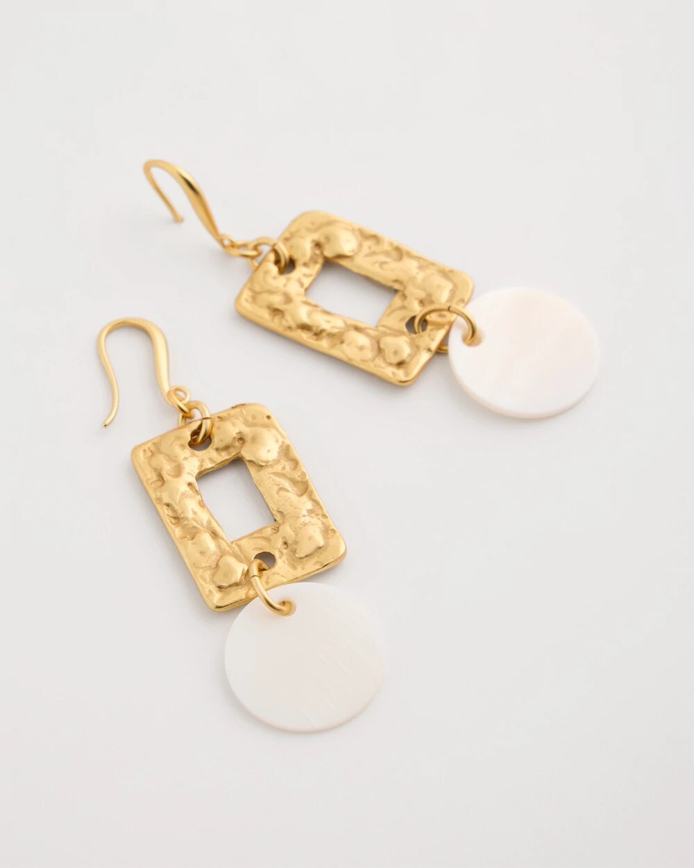 Pearl Hammered Drop Earrings Gold - Chico's