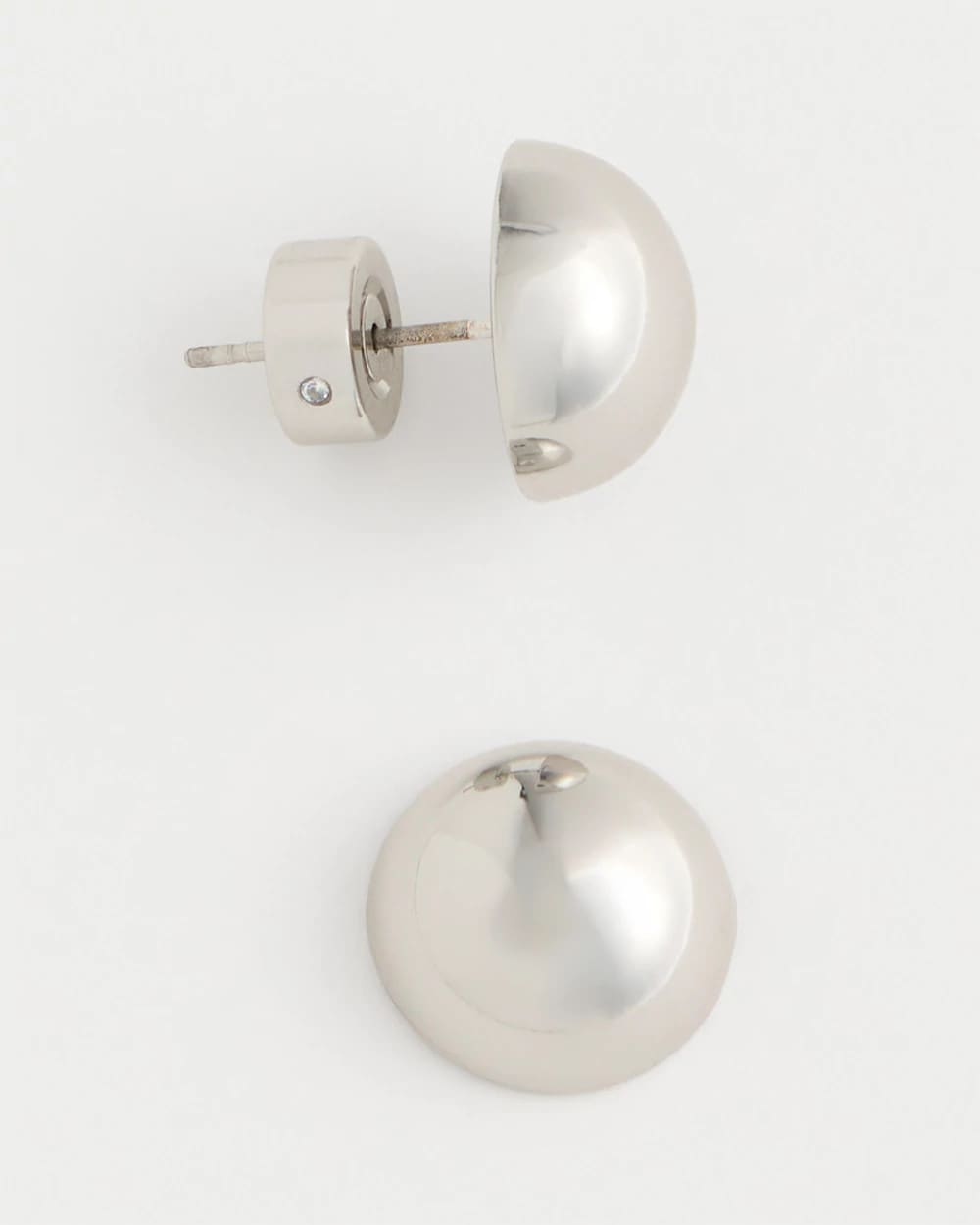 Mini Silvertone Sphere Stud Earrings Silver - Chico's
