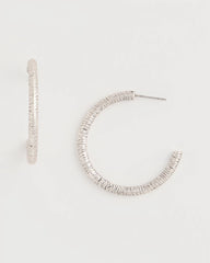 Silvertone Textured Hoop Earrings Silver - Chico's