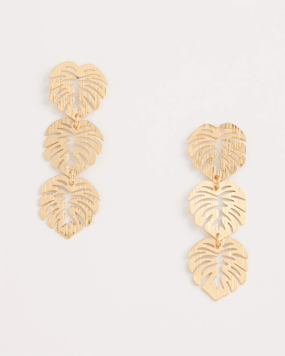 Palm Frond Linear Drop Earrings Gold - Chico's