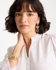 Palm Frond Linear Drop Earrings Gold - Chico's